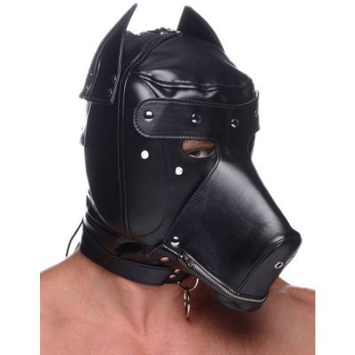 Master Series Muzzled Dog Hood With Removable Muzzle