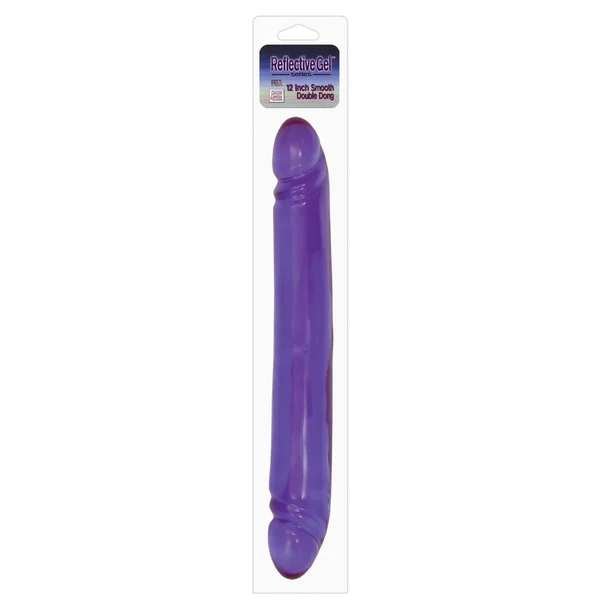 12" Reflective Gel Smooth Double Dong — image 4 of 8