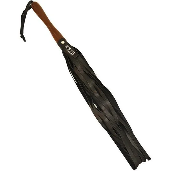 Rouge Leather Flogger w/Wooden Handle — image 4 of 4