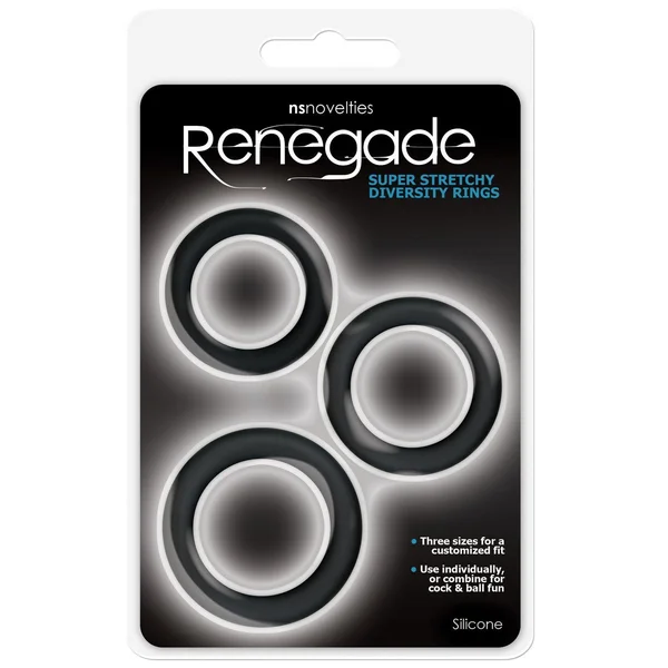 NS Novelties Renegade Diversity Cock Rings - Pack of 3 — image 4 of 6