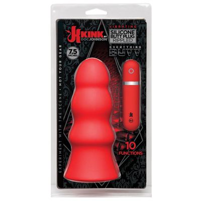 Kink Vibrating Silicone Butt Plug Rippled 7 5