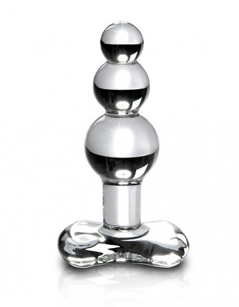 Icicles No 47 Beaded Glass Butt Plug with T-Bar Base