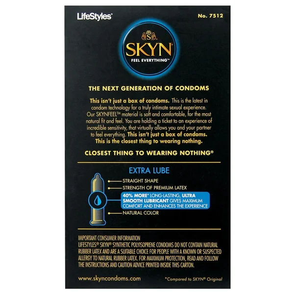 Lifestyles SKYN Extra Lubricated Condoms - Box of 12 — image 10 of 10
