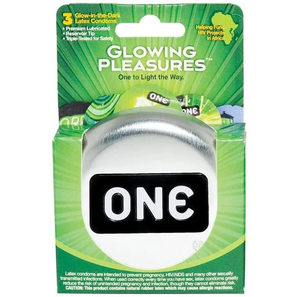 ONE Glowing Pleasures Condoms - Box of 3 — image 5 of 6