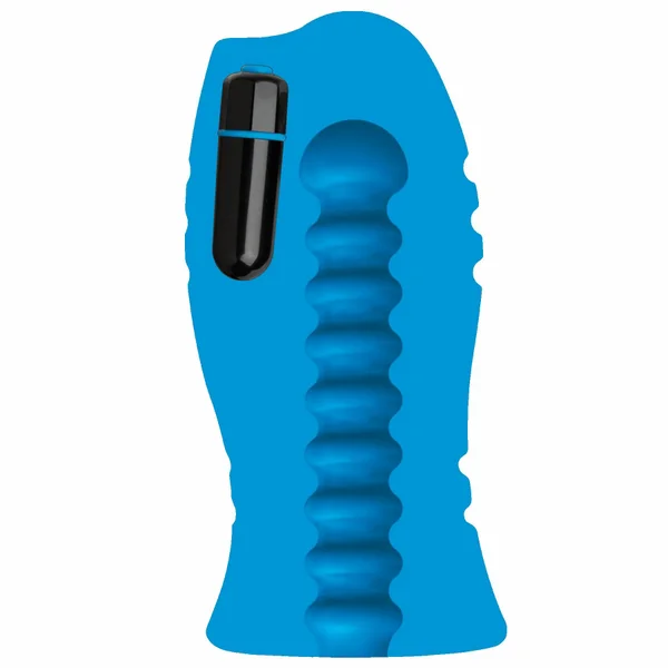 Optimale Vibrating Stroker w/Thick Ribs - Blue — image 11 of 12