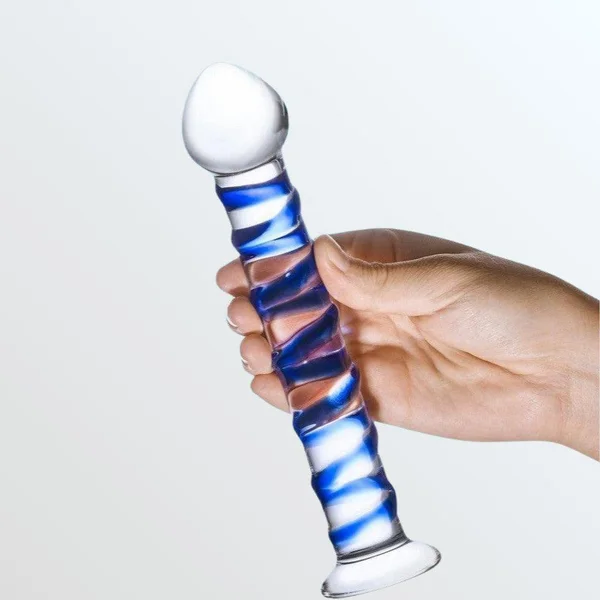 Glas Blue Spiral Glass Dildo — image 22 of 25