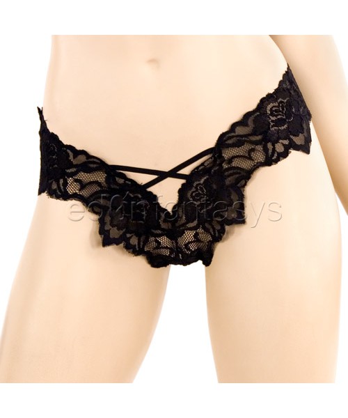 Lace halter top with thong