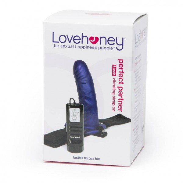 Lovehoney Perfect Partner 10 Function Vibrating Strap-On 6 Inch