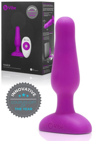 B-Vibe Beginner's Vibrating 4" Butt Plug with Remote