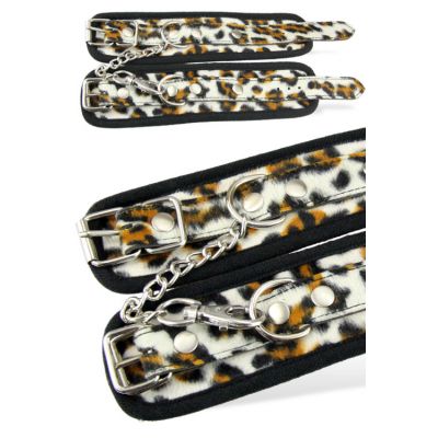 Berlin Baby Leopard Print Faux Fur Handcuffs