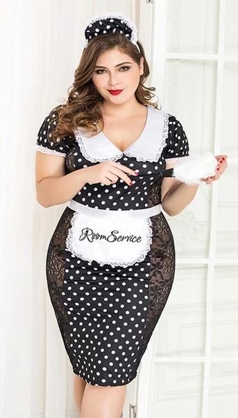 Vintage Style "Room Service" Polka Dot Lace Costume — image 8 of 10