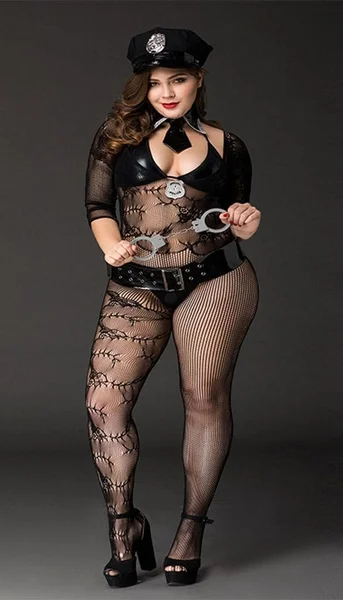 Sexy and Cuffed - Bodystocking Police Costume — image 12 of 14