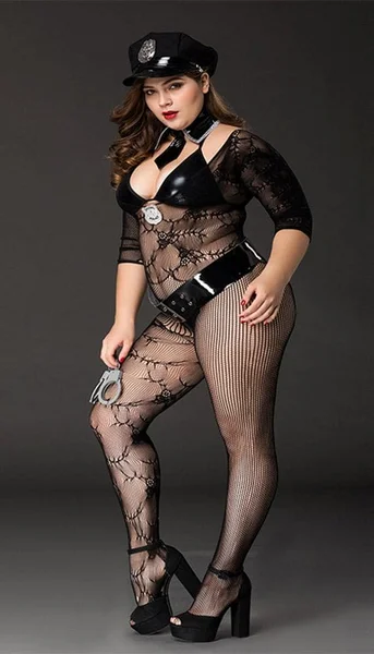 Sexy and Cuffed - Bodystocking Police Costume — image 13 of 14