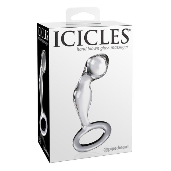 Icicles No 46 Curved P-Spot Glass Butt Plug
