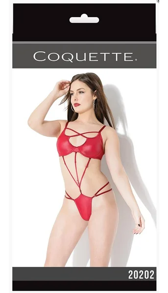 Wet Look Convertible Strappy Teddy — image 13 of 13