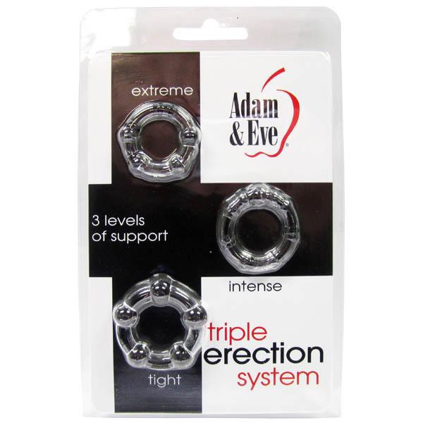 Adam and Eve Triple Erection System Cock Rings (3 Pce)