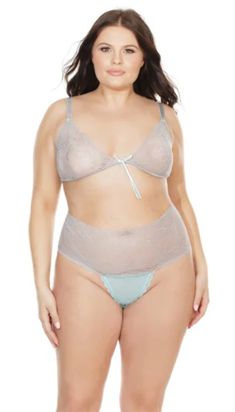 Misty Blue And Grey Bra And Panty Set — image 13 of 14