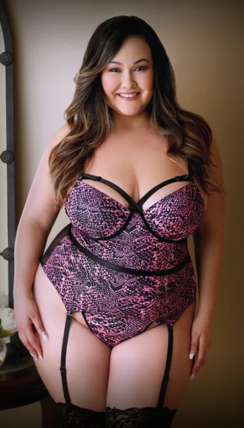 Vivianne Snakeskin Cage Bustier & Panty Set — image 11 of 13