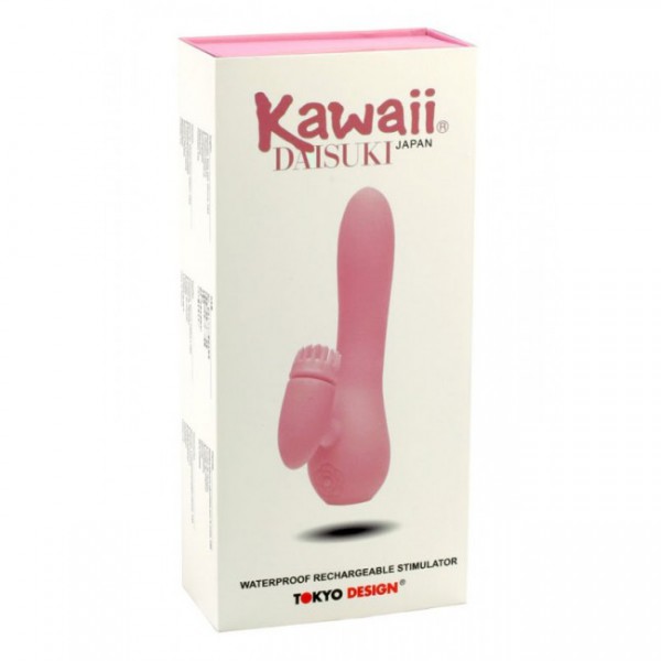Kawaii Daisuki 3 - Rechargeable Rabbit Vibrator with Clit Spinner (Pink)