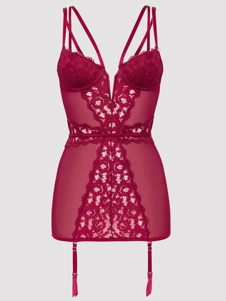 Lovehoney Parisienne Wine Lace Plunge Chemise — image 16 of 16
