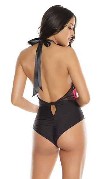 Deep V-Neck Embroidered Teddy — image 13 of 16