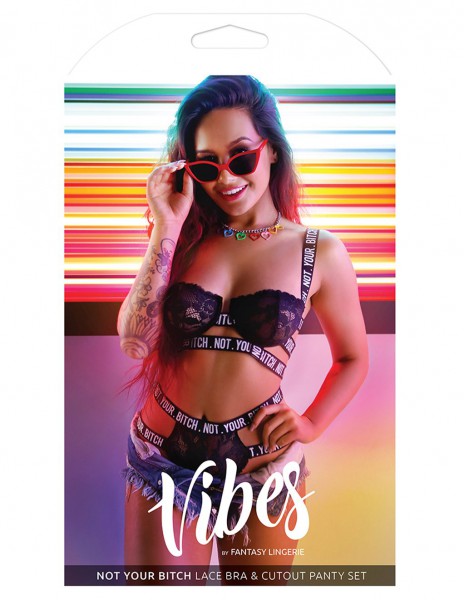 Vibes Not Your Bitch Strappy Lace 2 Piece Set