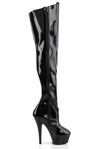 Pleaser Kiss 6" Heel Patent Thigh High Platform Boot