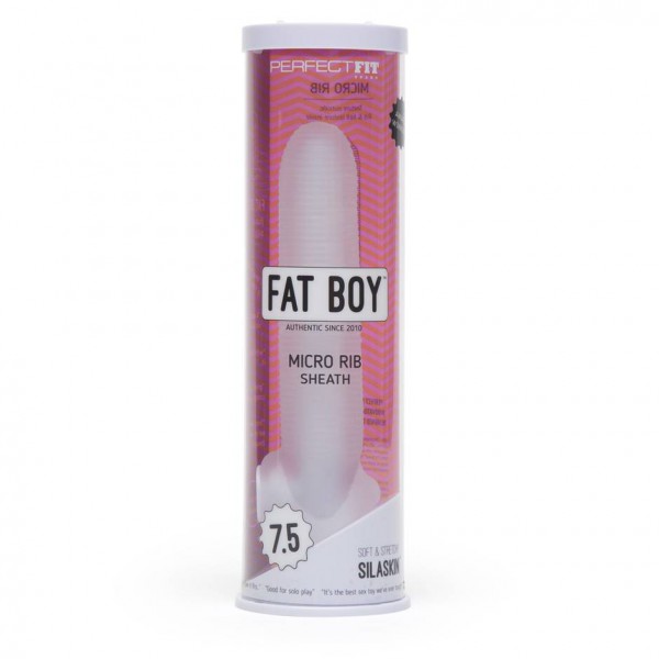 Perfect Fit Fat Boy Micro Ribbed 7.5 Inch Penis Sleeve with Ball Loop