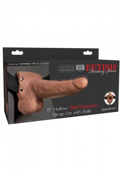 Fetish Fantasy 6 Inch Hollow Rechargeable Strap-On with Balls