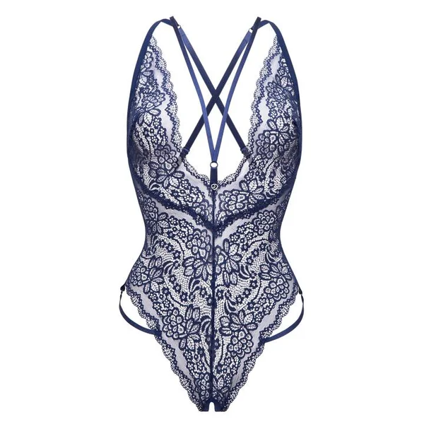 Lovehoney Plus Size Late Night Liaison Blue Crotchless Lace Body — image 15 of 15