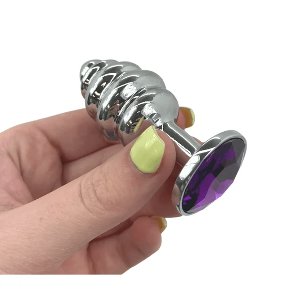 Jewel Metal Booty Plug - Rippled for Intense Sensations! — image 15 of 17