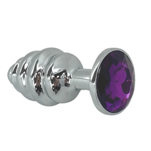 Jewel Metal Booty Plug - Rippled for Intense Sensations! — image 14 of 17