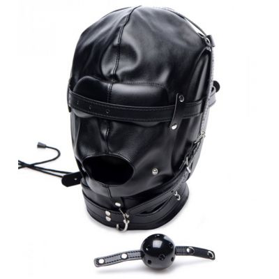Strict Bondage Hood With Breathable Ball Gag