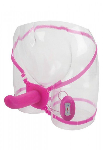 7-Function Silicone Love Rider Dual Action Strap-On - Pink