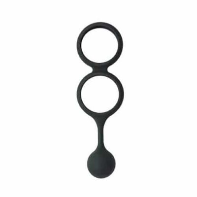 My Cock Ring Scrotum Ring with Weighted Ball Banger Black