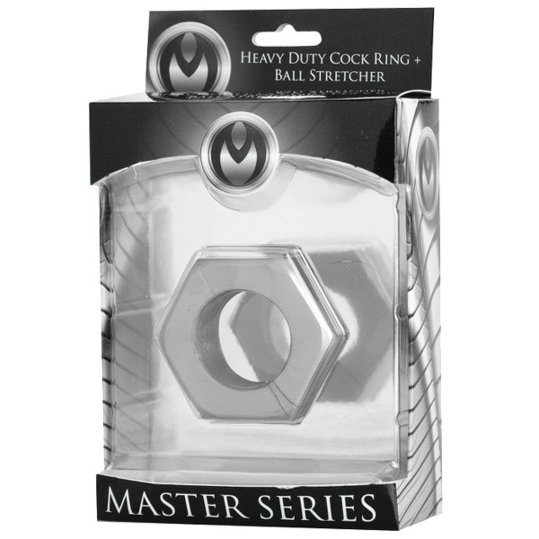 Silver Hex Heavy Duty Cock Ring & Ball Stretcher — image 5 of 6