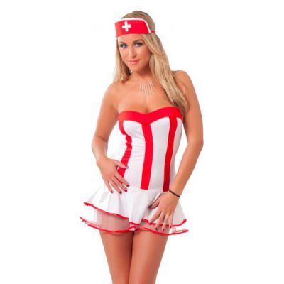 Red And White Dress Nurse Outfit