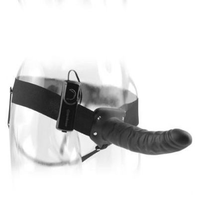 Fetish Fantasy 8 in Vibrating Hollow Strap On Black