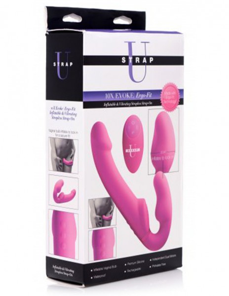 Strap U Inflatable Vibrating Strapless Strap-On
