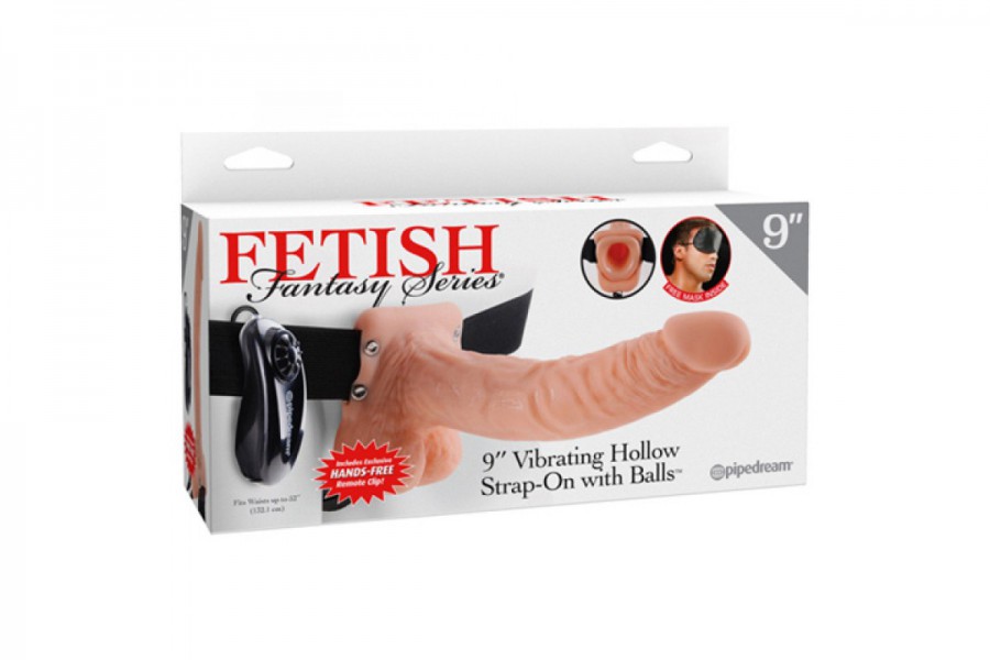 Fetish Fantasy 9 inch Realistic Vibrating Hollow Strap-On
