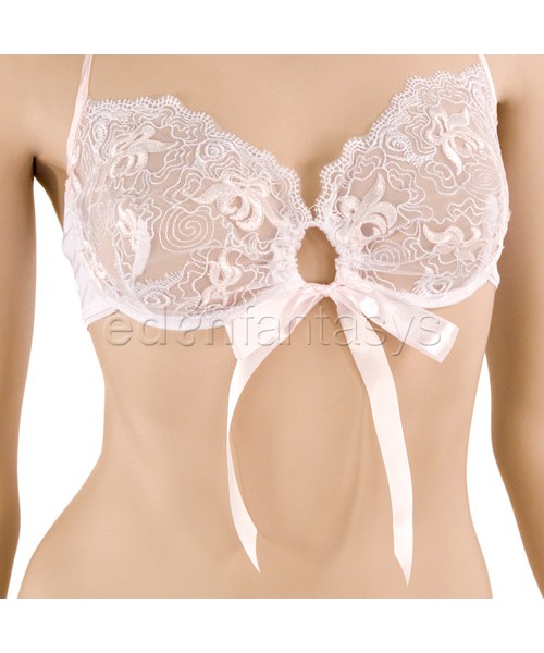 Lace halter bra with panty