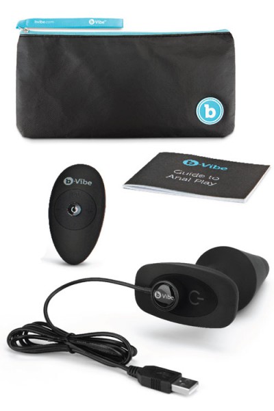 B-Vibe Rimming XL 6.6" Silicone Butt Plug with Remote
