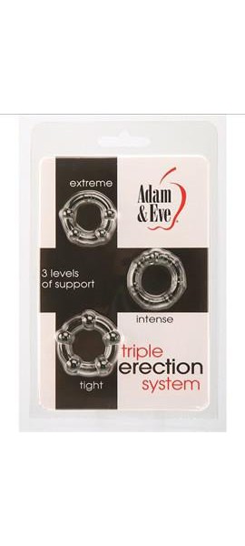 Adam and Eve Triple Erection System Cock Rings (3 Pce)