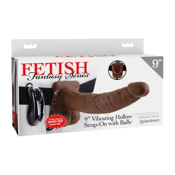 Fetish Fantasy 9'' Vibrating Hollow Strap-On With Balls — image 13 of 15