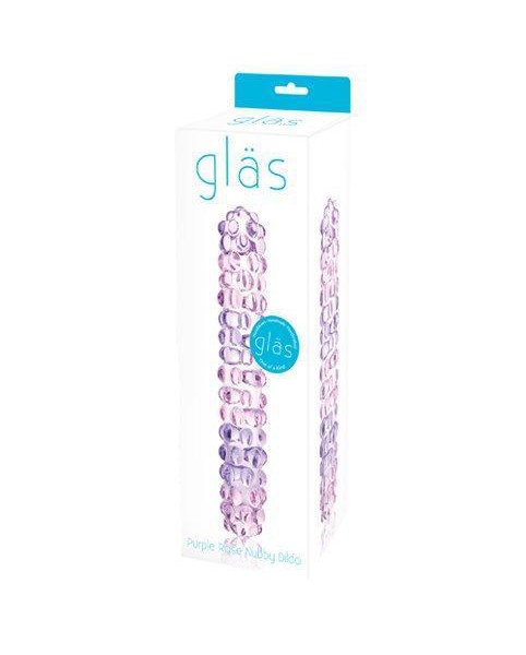 Purple Rose Nubby Glass Dildo