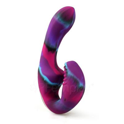 Colourful Camo Tandem Remote Control Strapless Strap On Pink
