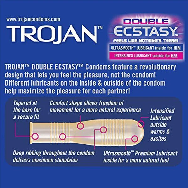Trojan Double Ecstasy Condoms - 3 Pack — image 10 of 10