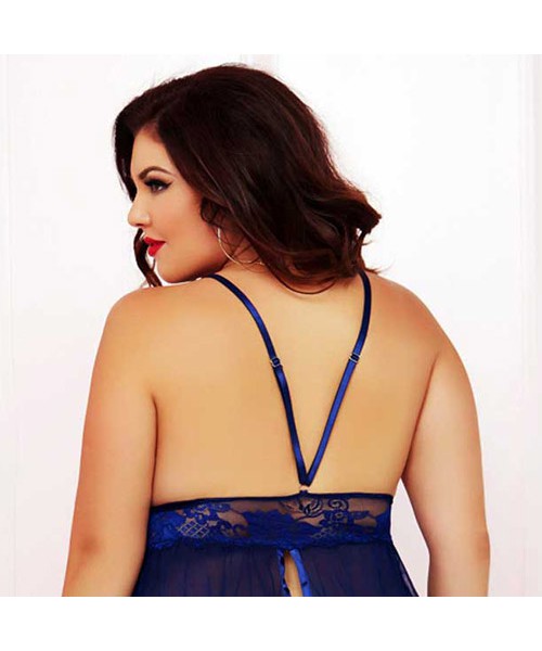 Lace and mesh babydoll set — image 5 of 25