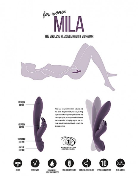 JÌL Mila Deluxe 8.7" Flexible Rabbit Vibrator