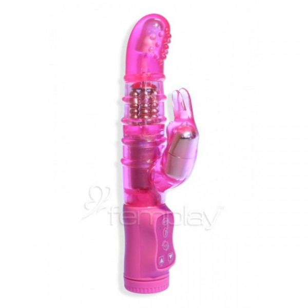 Ringed Pulsator Rabbit Vibrator - Pink